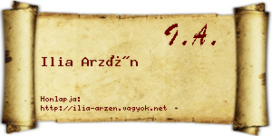 Ilia Arzén névjegykártya
